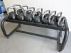 Set of 14 Technogym Kettlebell Weights to Include: 2 x 24kg, 2 x 20kg, 2 x 16kg, 2 x 12kg, 2 x 8kg, 2 x 6kg, 2 x 4kg.Comes with Heavy Duty Metal Universal Rack. - 5