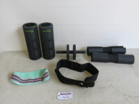 Quantity of Exercise Accessories to Include: 2 x Ridge Rollers, 2 x Compteck, 1 x Belt, 1 x Light Hip Resistance Band & 1 x Amonax Roller
