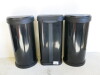 3 x Curver 40L Black Plastic Push Waste Bins. - 4