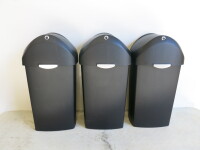 3 x Simple Human Black Plastic Push Waste Bins