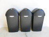 3 x Simple Human Black Plastic Push Waste Bins