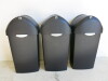 3 x Simple Human Black Plastic Push Waste Bins - 2