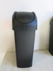 3 x Simple Human Black Plastic Push Waste Bins - 4