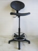 Height Adjustable Black Rubber High Back Operators Stool with Foot Rest.