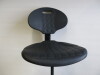 Height Adjustable Black Rubber High Back Operators Stool with Foot Rest. - 2