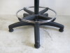 Height Adjustable Black Rubber High Back Operators Stool with Foot Rest. - 3