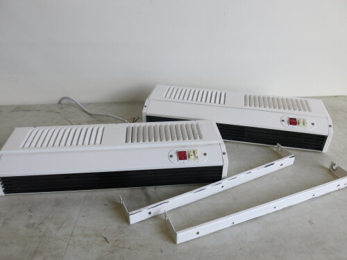 2 x Eterna 3kw Screen Heater, Model SH3WH with Wall Brackets.