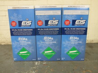 3 x Boxed/New EIS 12kg R134A Refrigerant Gas.