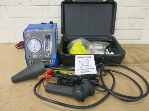 Redline Ready Smoke Leak Detection Machine, P/N 95-0400. Comes with Attachments & Carry Case (As Viewed).