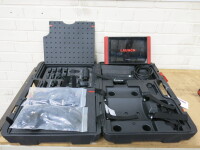 Launch Automotive Diagnostics Tool, Model X-431 Euro Tab. Comes in Carry Case with Wifi Printer, Assorted Vehicle Attachments, Leads & Charge Base (As Viewed).