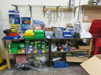 Large Quantity of Assorted of New & Used Car Parts to Include: Air Filters, Oil Filters & Suspension Components (As Pictured/Viewed).