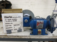 Clarke Wetstone Grinder with New Wire Wheel & 1 x Clarke Bench Vice (As Pictured/Viewed).