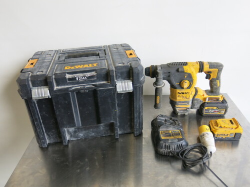 DeWalt XR Flex Volt Brushless Cordless SDS Drill, Model DCH323. Comes with 2 x 18v Li-ion Batteries 6.0ah & 4.0AH, 1 x DeWalt Charger 110V, DCB101 & Carry Case.