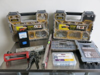 Quantity of Nuts/Bolts/Screws/Drill Bits etc to Include: 2 x Stanley Fatmax Deep Pro Organisers with Assorted Nuts & Bolts, 1 x Box of Easy Fix Mixed Rivets, 1 x Box of Orbix Low Profile Screws, 1 x Box of Circlips, 1 x Forge Steel Level, 1 x Dispensing G