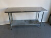 Voilamart Stainless Steel Prep Table with Shelf Under. Size H90 x W153 x D61cm.