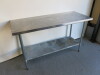 Voilamart Stainless Steel Prep Table with Shelf Under. Size H90 x W153 x D61cm. - 3