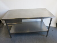 Stainless Steel Prep Table with Drawer & Shelf Under, Size H90 x W150 x D80cm.
