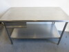 Stainless Steel Prep Table with Drawer & Shelf Under, Size H90 x W150 x D80cm. - 4