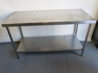 Stainless Steel Prep Table with Drawer & Shelf Under, Size H88 x W150 x D70cm.