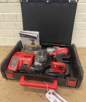 New/Unused Milwawkee M18 Fuel Brushless Impact Driver, Model M18 ONEFHIWF12 with 2 x 5.0Ah Batteries, Rapid Charger M12-18FC & Carry Case.