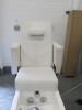 Made in Italy Pedicure Chair with Foot Spa, Model Foot Spa 8998, DOM 2018, 240V, Upholstered in white Vinyl. Fully Adjustable Seat with Adjustable Arms, Back Massage, Whirlpool with Led Light & Controller. - 8