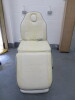 REM Excel Electric 3 Motor Beauticians Adjustable Treatment Chair/Couch Upholstered in White Vinyl and Comes with Controller, S/N 000182. NOTE: condition as viewed/pictured. - 12