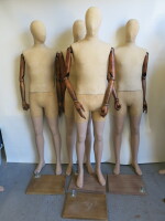 4 x Proportion London Articulated Vintage Collection Mannequins with Dark Wood Arms. Comes with 1 x Stand.