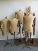 5 x Proportion London Articulated Vintage collection Mannequins to Include 4 x Half & 1 x Full Mannequin with Heavy Metal Stands.