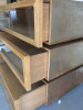 3 x Stackable Bespoke Steel, Oak, Glass Display Cabinets with Drawers. Individual Size H34 x W120 x D70cm. - 6