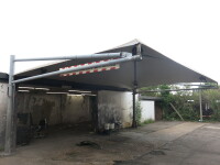 Carapax Car Valeting Canterlever Canopy, 8m x 5.5m x 2.4m Vehicle Height with 5 x Lights. NOTE: Buyer required to dismantle & remove from site.