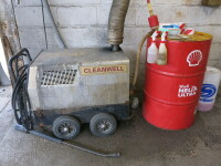 Cleanwell 2200 Diesel Pressure Washer, with Part Drum of AG 5W-30 (As Viewed).