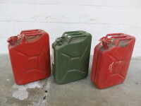 3 x 20L Metal Jerry Cans.