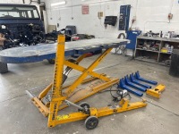 Car-O-Liner Speed Platform Lift (3 Phase), Draw Aligner D20, Speed Check & Attachments with Rehobot PP70B-1000 Air Pump, DOM Circa 2011. NOTE: Buyer required to dismantle & collect from site.