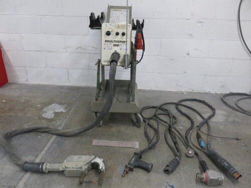 Elektron Multispot M80 Spot Welder, Model MST 8000, 3 Phase. Comes with Attachments (As Viewed/Pictured).