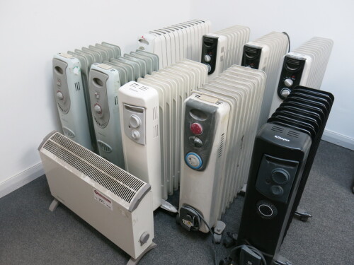 10 x Assorted Office & Domestic Heaters to Include: 2 x Dimplex, 2 x Proline, 3 x Challenge, 1 x DeLonghi, 1 x Wickes & 1 x Micromark.