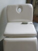 Avalon 3 Section Fully Electric Adjustment Couch with 3 Motors, Handset Control Pad, Face Hole & Upholstered in White Faux Leather. Size Maximum Height 100cm x Length 190cm x Depth 90cm. NOTE: missing face hole plug. - 6