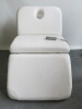 Avalon 3 Section Fully Electric Adjustment Couch with 3 Motors, Handset Control Pad, Face Hole & Upholstered in White Faux Leather. Size Maximum Height 100cm x Length 190cm x Depth 90cm. NOTE: missing face hole plug. - 6