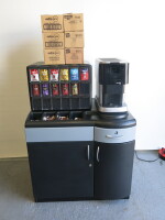 Mars Drinks Coffee Vending Machine, Model Flavia Creation 500. Comes with Storage & Waste Cabinet, Storage Cabinet for 18 Assorted Coffee/Tea Drink Sachets, 3 x Box New Lavazza Coffee Sachet & 3 x Part Boxes of Tea.