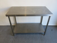 Parry Stainless Steel Prep Table with Shelf Under,Size H88 x W120 x D65cm.NO VAT ON LOT&nbsp;