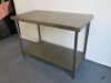 Parry Stainless Steel Prep Table with Shelf Under,Size H88 x W120 x D65cm.NO VAT ON LOT&nbsp; - 4