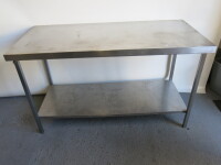 Stainless Steel Prep Table with Shelf Under, Size H88 x W150 x D70cm.
