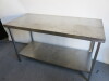 Stainless Steel Prep Table with Shelf Under, Size H88 x W150 x D70cm. - 2