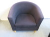 2 Seater Reception Sofa & Single Seat Reception Chair. Upholstered in Black Velour with Wooden Legs. Size Sofa H75 x W145 x D70cm, Chair H75 x W78 x D70cm - 3