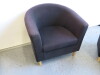 2 Seater Reception Sofa & Single Seat Reception Chair. Upholstered in Black Velour with Wooden Legs. Size Sofa H75 x W145 x D70cm, Chair H75 x W78 x D70cm - 4