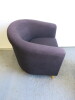 2 Seater Reception Sofa & Single Seat Reception Chair. Upholstered in Black Velour with Wooden Legs. Size Sofa H75 x W145 x D70cm, Chair H75 x W78 x D70cm - 5