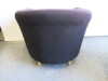 2 Seater Reception Sofa & Single Seat Reception Chair. Upholstered in Black Velour with Wooden Legs. Size Sofa H75 x W145 x D70cm, Chair H75 x W78 x D70cm - 6