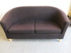 2 Seater Reception Sofa & Single Seat Reception Chair. Upholstered in Black Velour with Wooden Legs. Size Sofa H75 x W145 x D70cm, Chair H75 x W78 x D70cm - 7