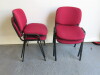 4 x Stackable Metal Frame Chairs, Upholstered in Red Sack Cloth. - 3