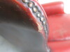 Ox Blood Leather Wing Back Arm Chair with Button Back Detail. Size H100 x W80 x D85cm. - 5