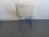 Set of 4 White Leather Cantilever Boardroom Chairs on Metal Frame. Size H87 x W45 x D60cm. - 5